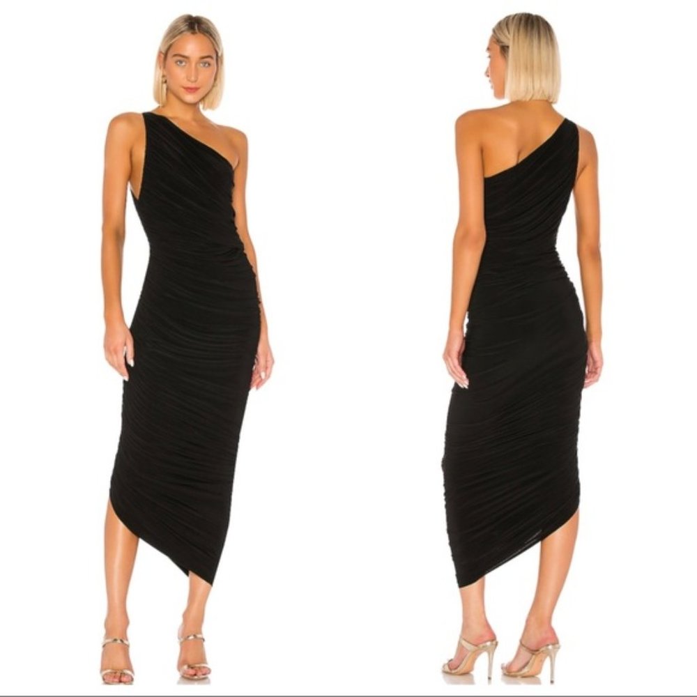 Norma Kamali Diana Ruched One-Shoulder Gown